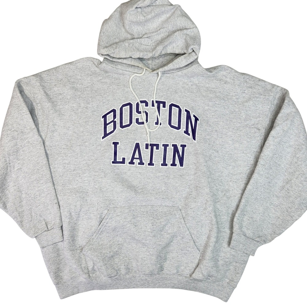 Lee Ultraweight Boston Latin Hoodie Gray Pullover Sweatshirt 3X Large Graphic